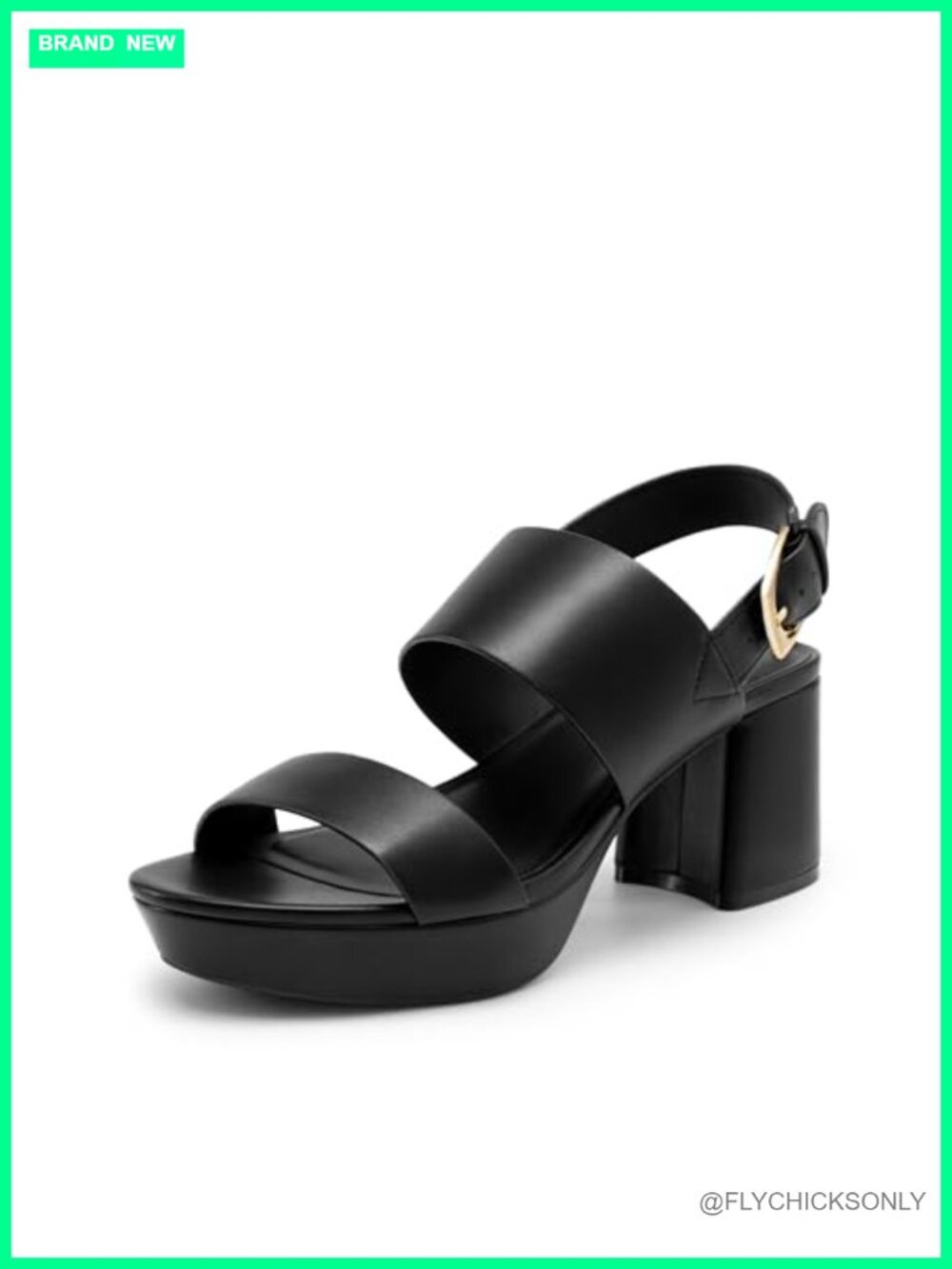 Women's Faux Leather Chunky Block Heel Platform Sandals